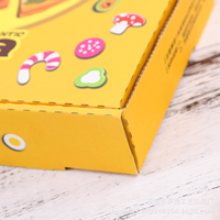 Boîte à pizza pliable en papier kraft personnalisée avec logo couleur pleine, couleur et taille personnalisées, prix professionnel abordable