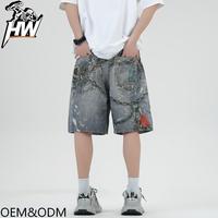 Shorts en jean cargo tactiques respirants personnalisés pour homme, style hip-hop, empilés, vente en gros OEM, streetwear urbain Explorer 2026