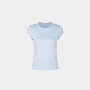 TS-024 เสื้อยืดคอกลมผ้าวูลสำหรับผู้หญิง แขนสั้น นุ่มสบาย สวมใส่สบายๆ - Product Image 2