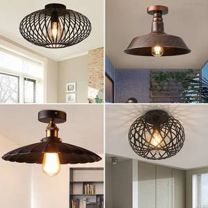 Luminaire suspendu en cage de fer LED rétro moderne, commande par télécommande/voix/sensor, alimentation CA, indice de protection IP33, pour chambres à coucher, salons, couloirs - Product Image 2