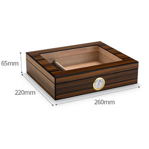 Kotak cerutu <span class=keywords><strong>Humidor</strong></span> kayu Cedar dengan higrometer pelembap kotak cerutu <span class=keywords><strong>Humidor</strong></span> kapasitas besar untuk 25pc lemari cerutu atas kaca