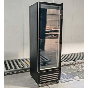 Refrigerador Vertical Negro con Puerta de Vidrio Individual, Enfriador Comercial de Bebidas con Luz LED para Supermercado/Tienda de Conveniencia - Product Image 2