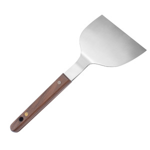 Japanese Style Black Walnut Wood Steak Spatula Stainless Steel Baking Teppanyaki Spatula High Heat Resistant 2 Pieces - Product Image 4