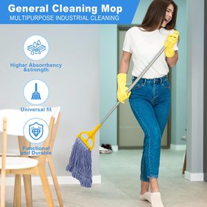 Venta al por mayor fregona de <span class=keywords><strong>limpieza</strong></span> <span class=keywords><strong>general</strong></span> de alta resistencia comercial e industrial cabeza de fregona de hilo de microfibra de repuesto húmedo - Product Image 3