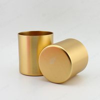 Luxe élégant en acier personnalisé cuivre or métallique statut boîte de conserve bougeoirs en métal lanternes pots de bougie en métal vide avec couvercle