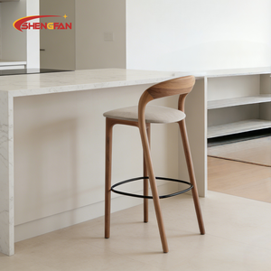 <span class=keywords><strong>Tabouret</strong></span> de bar en bois de frêne personnalisable en direct d'usine, <span class=keywords><strong>chaise</strong></span> haute en tissu pour la maison, l'îlot de cuisine, le comptoir de restaurant, la salle à manger - Product Image 3