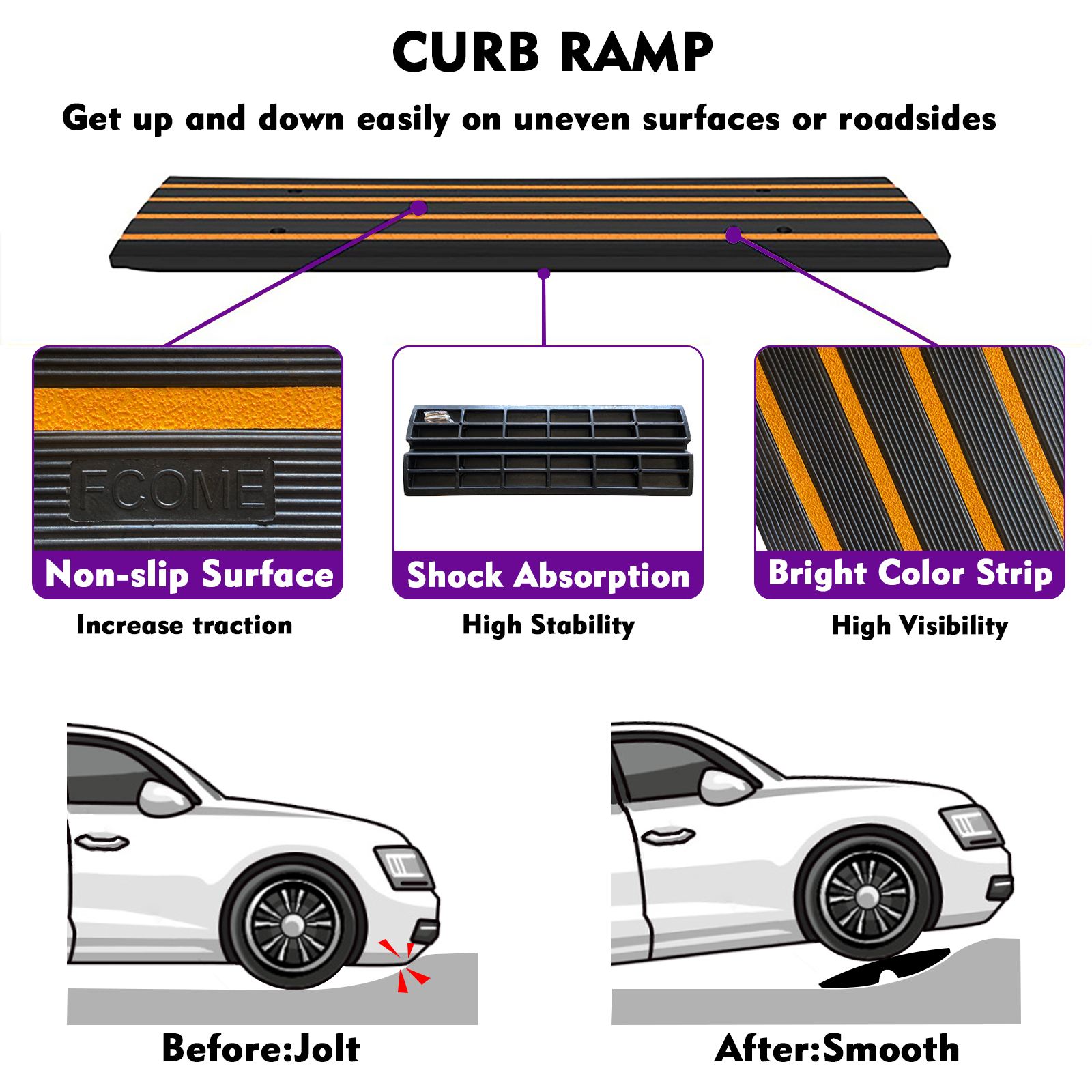 driveway curb ramp rubber