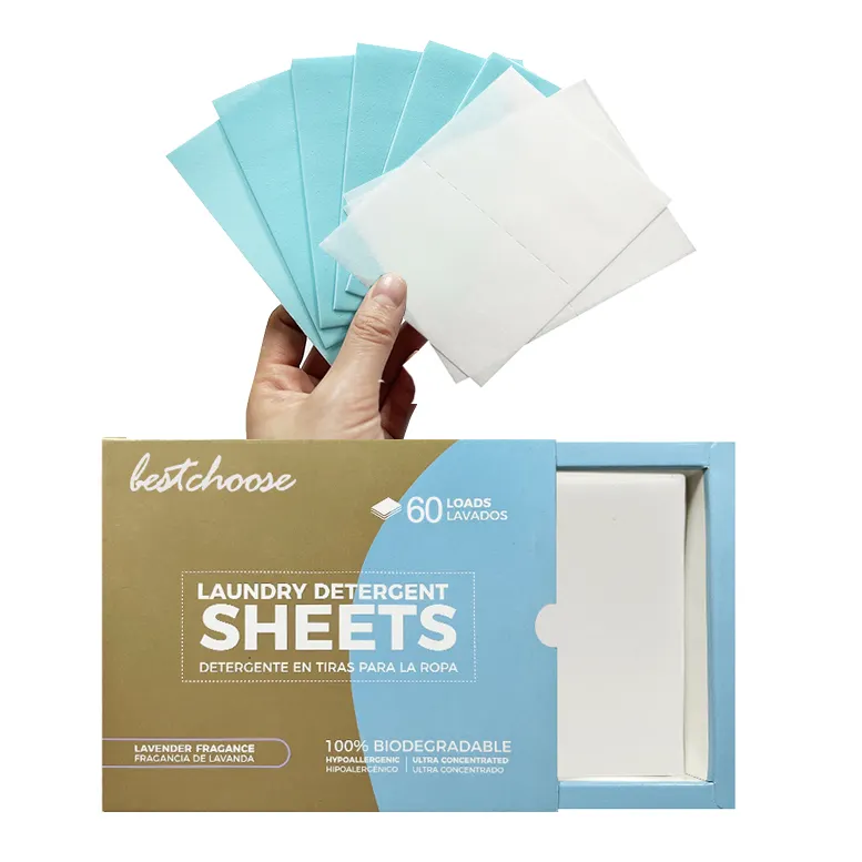 Detergent Sheets  Ocean Breeze  - Eco Friendly Washer Soap Strips  Plant Based Liquidless Formula  Zero Waste  Biodegradable