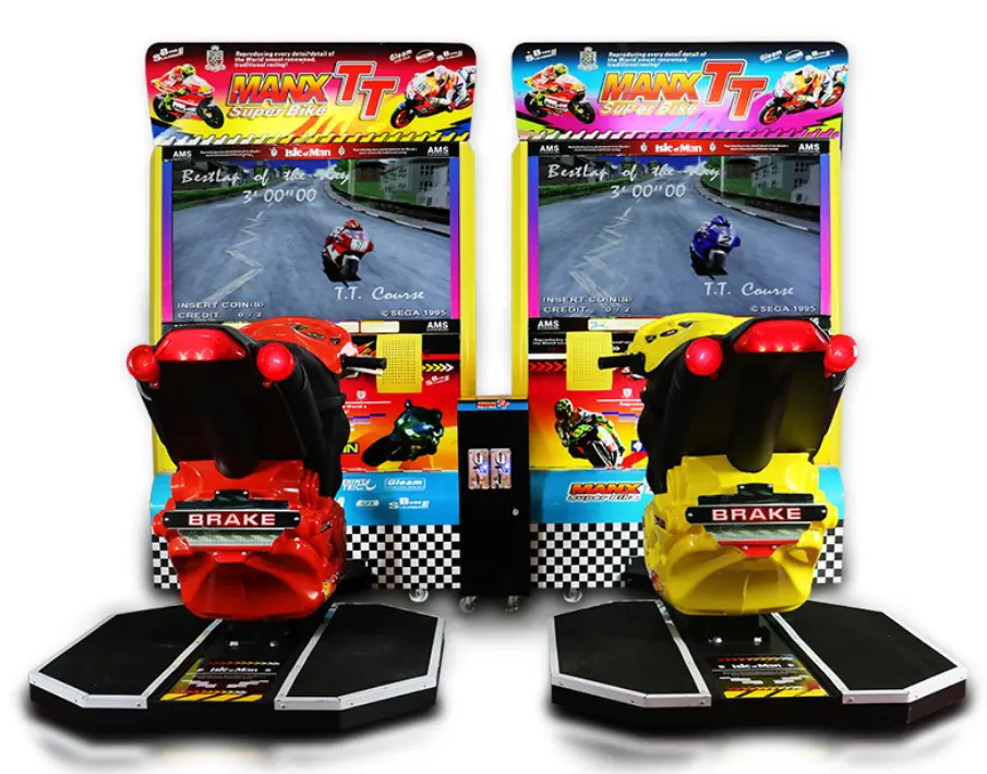 2022 Coin Vận Hành Trò Chơi Arcade Simulator 42 "LCD MANX TT Super Bike Racing Game Máy Cho Người Chơi Đôi