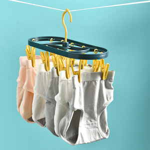 Séchoir à pinces à linge en plastique multifonctionnel à un seul niveau Séchoir à chaussettes pour bébés avec organisateur pour vêtements de salon - Product Image 5