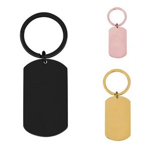 Promotional <b>Metal</b> Blank Rectangular Keychain Custom Stainless Steel Laser Engraving Personalized Text Name Dog QR Code <b>Key</b> <b>Chain</b> - Product Image 4