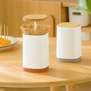 Boîte de rangement automatique à pression pour fil dentaire, compartiment multi-usages pour cotons-tiges et cure-dents, bouton-poussoir pratique - Product Image 6