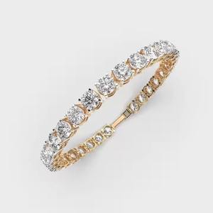 18K oro crecido CVD diamante redondo Moissanite pulsera Chic encanto para regalo de Navidad - Product Image 1