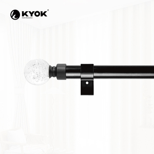 Ensemble de tringles à rideaux KYOK en alliage d'aluminium moderne avec embout carré, antirouille, haute résistance pour la décoration de la maison haut de gamme, le bureau et la salle de bain - Product Image 5