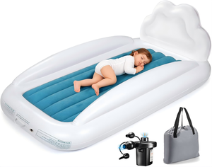 Cama Inflable de Viaje para Niños con Forma de Nube, con Barandas de Seguridad para Niños Pequeños, para Acampar en Casa - Product Image 1