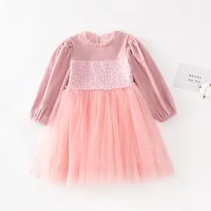 Wholesale Spring Autumn Pink Color Petti Tulle Ruffle Tutu 5 Year Old Girl Dress