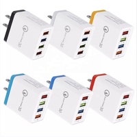 Adaptateur de chargeur mural 4 ports USB à charge rapide 5V 3.1A QC3.0, prise EU US UK, charge rapide pour téléphone portable, 5V/2.4A, électrique