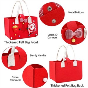 Bolsa de Regalo Navideña de Fieltro con Logotipo Personalizado, de Alta Calidad, Bonita, Portátil, de Nuevo Estilo, Popular, con Diseño de Papá Noel, Color Personalizado, Venta al Por Mayor - Product Image 2