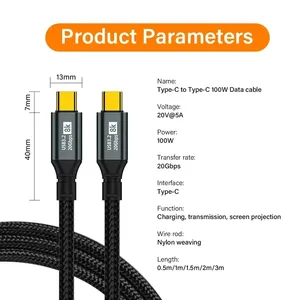 PD สายชาร์จเร็ว100W USB 3.2 20Gbps 8K 60Hz สำหรับ PC แล็ปท็อป Macbook <span class=keywords><strong>iPad</strong></span> iPhone 15 <span class=keywords><strong>PRO</strong></span> MAX - Product Image 6