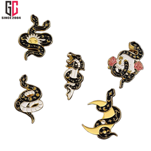 15 ans usine personnalisé 2025 ans Punk serpent dessin animé Animal émail épinglette métal artisanat badge - Product Image 2