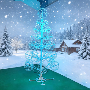Sculpture lumineuse 3D extérieure en forme de boule de <span class=keywords><strong>Noël</strong></span> ou de cône d'arbre, motif commercial pour l'<span class=keywords><strong>illumination</strong></span> hivernale de pays des merveilles - Product Image 4