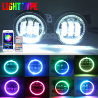 Haute qualité Multi couleurs 4 ''pouces Rgb Led antibrouillard conduite lumière avec contrôle Bluetooths pour Jeep JK JL Gladiator