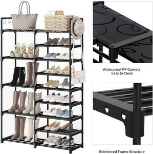 Tall Free Standing 9 Tier Metal <b>Shoe</b> Rack Modular <b>Space</b> <b>Saving</b> <b>Storage</b> Organizer for Home Closet Living Room - Product Image 2
