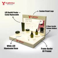 Exhibidor de Escritorio Acrílico Personalizado de 5 Niveles con LED, para Cosméticos de Belleza, Fácil de Montar, para Uso Comercial