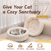 Nouveau lit pour animaux de compagnie en fausse fourrure épaisse pour l'hiver, rond, petit, pour chiens et chats, lavable en machine, antidérapant, chaud