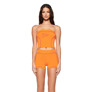 Ensemble 2 pièces sexy d'été pour <span class=keywords><strong>femme</strong></span> : débardeur imprimé lettres et short de yoga - Product Image 2