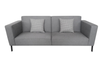 Canapé double moderne pour hôtel commercial, meuble de maison, villa, tissu gris rembourré, canapé 2 places avec pieds en métal
