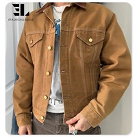 LARSUR Veste de travail personnalisée en toile de canard lourd avec doublure en Sherpa Veste de travail vintage pour travailleur Detroit Veste de corvée de charpentier