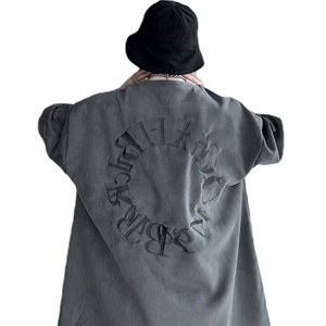 เสื้อยืดปักลายสำหรับผู้ชายเสื้อยืดลำลองแบบสวมหัวสีพื้น - Product Image 1