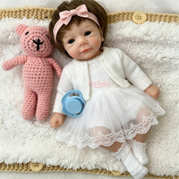 Poupées Reborn en Silicone Adoptables 30cm, Poupées Bébé Fille aux Yeux Ouverts, Corps Souple, Veines Réalistes, Cadeau de Noël