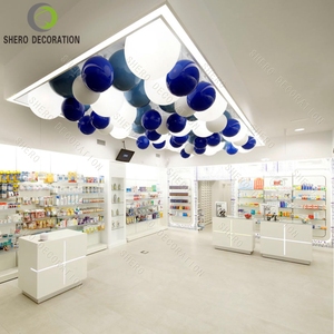 Comptoir de présentation personnalisé pour pharmacie, meuble de pharmacie en bois avec éclairage LED pour aménagement de magasin médical - Product Image 2