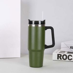 Stainless Steel Adults' Thermal Insulation Cup <b>With</b> Modern Design <b>Straw</b> - Product Image 4