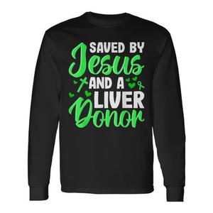Camiseta de manga larga para receptor de trasplante de hígado: Salvado por Jesús y un donante de hígado - Product Image 1