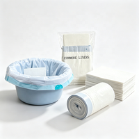 Lot de 10 sacs jetables pour toilettes portables avec coussinets absorbants et cordon de serrage, adaptés aux chaises de toilettes portables, aux seaux et aux bacs à eau, pour la maison et le camping