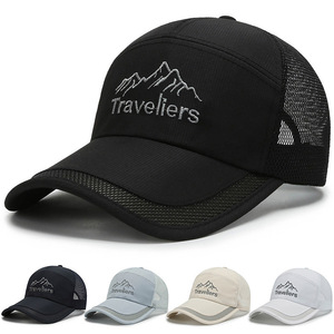 Cappello da Baseball Trucker in Tela con Ricamo Sportivo 'Mountain Travelers', Asciugatura Rapida, Traspirante, Regolabile, Unisex per Attività all'Aperto - Product Image 1