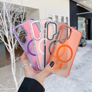 Ốp điện thoại Samsung S25 Ultra hai màu gradient, tương thích với S24, mặt mờ, từ tính, chống trượt, bảo vệ chống rơi A56 - Product Image 3