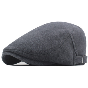 Retro Anh Ivy hat ấm Windproof phụ nữ người đàn ông rắn màu Beret mũ phẳng Ivy hat - Product Image 2