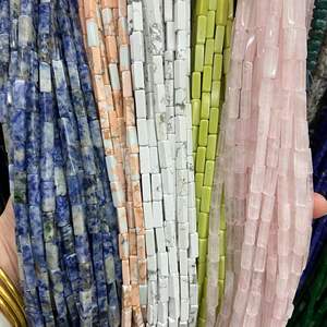 4*13mm piedra Natural cristal ágata Rectangular DIY cuadrado rectángulo tubo espaciador cuentas para la fabricación de joyas - Product Image 2