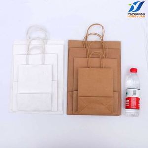 Sac en papier kraft brun écologique personnalisé avec poignée longue pour l'emballage de plats à emporter et de livraison rapide - Product Image 3