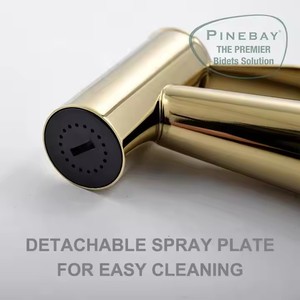 PINEBAY из нержавеющей стали циркониевая Золотая ванная комната Shattaf мусульманский душ ручной набор туалетных Биде Распылитель - Product Image 4