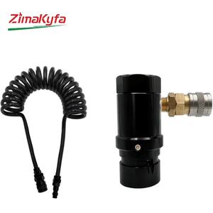 Regulador de CO2 Mini HPA de Aleación de Aluminio Negro con Conector Foster US, Manómetro Ajustable de 40-200 PSI, Manguera en Espiral G1/2-14 para Botella, OEM - Product Image 1