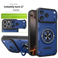 Coque de téléphone anti-chute avec support magnétique pour fenêtre coulissante et anneau, compatible Redmi Note 15 Pro Plus POCO F8 Ultra