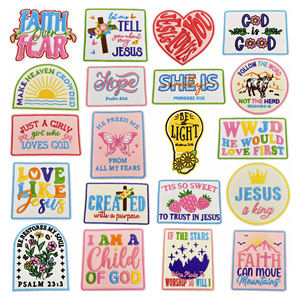 Parches Bordados con Frases Inspiradoras de Jesús te Ama, para Planchar - Product Image 1