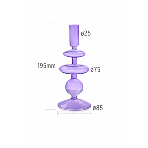 Ensemble de porte-bougies coniques en verre borosilicate côtelé de style nordique, fait main, décoration de Noël pour la maison, verre résistant à la chaleur de haute qualité - Product Image 2