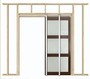 Kits de cadre de <span class=keywords><strong>porte</strong></span> de poche en aluminium à fermeture douce/ouverte avec goujons en bois enveloppés d'acier pour <span class=keywords><strong>goujon</strong></span> 2x4 Wal - Product Image 1
