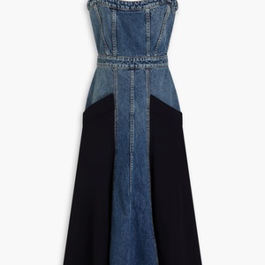Robes personnalisées pour femmes, robes en jean vintage pour soirée, streetwear rétro, robes longues maxi à empiècements lavées, de haute qualité - Product Image 4